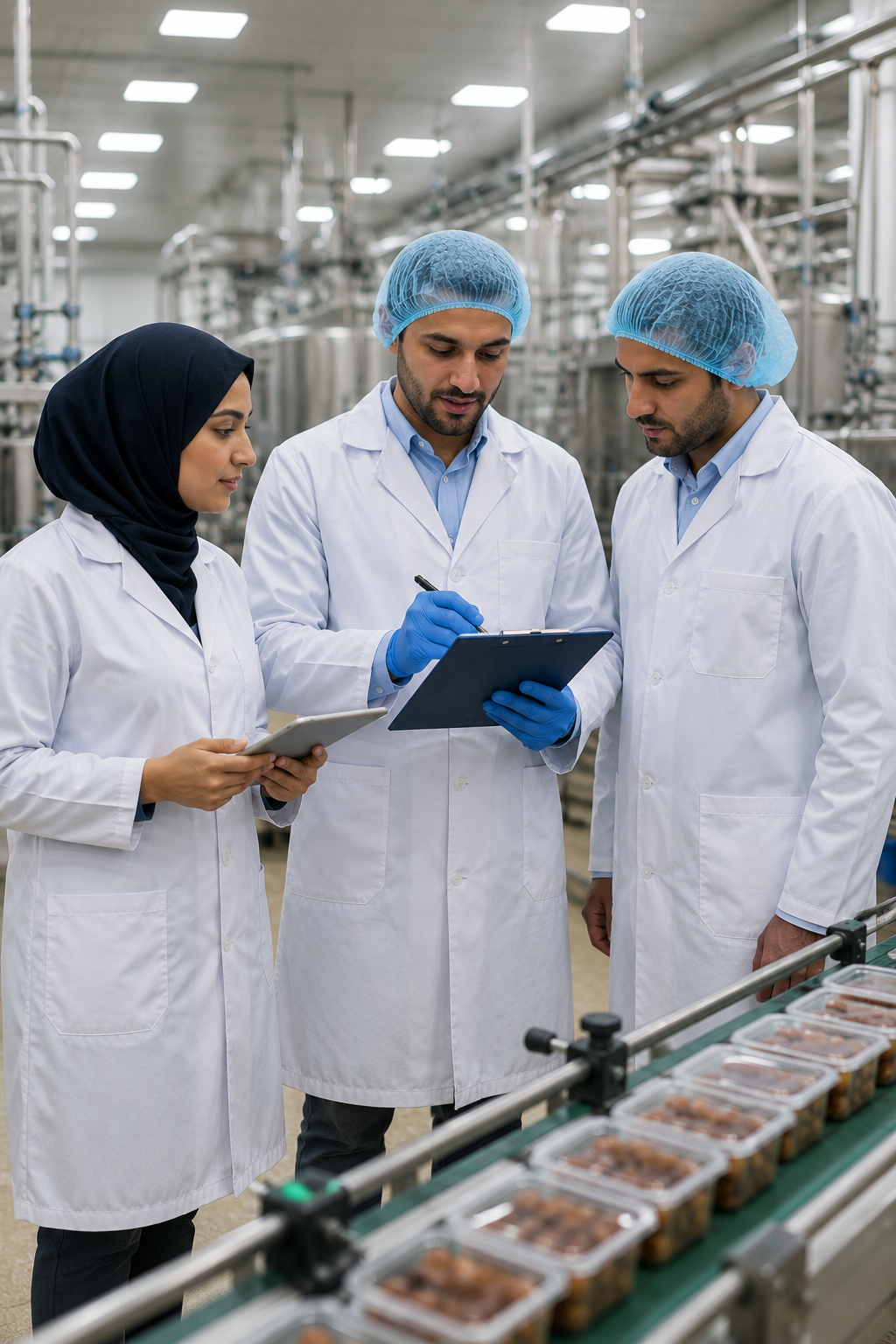 Food production inspection in progress